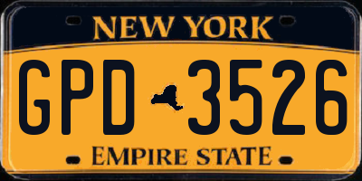 NY license plate GPD3526