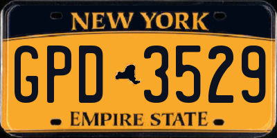 NY license plate GPD3529