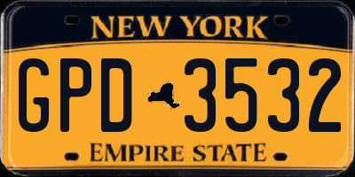 NY license plate GPD3532