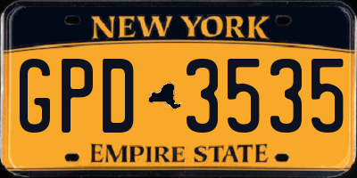 NY license plate GPD3535