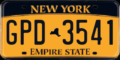 NY license plate GPD3541
