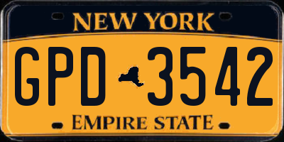 NY license plate GPD3542