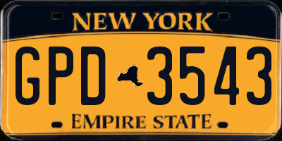 NY license plate GPD3543
