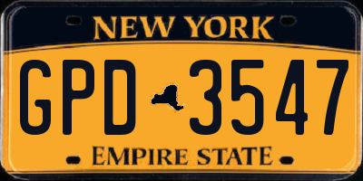 NY license plate GPD3547