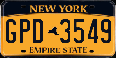 NY license plate GPD3549