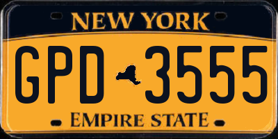 NY license plate GPD3555