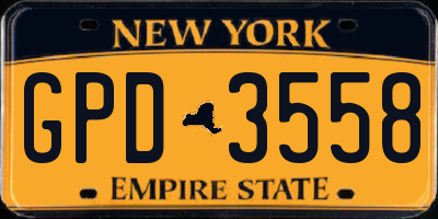 NY license plate GPD3558