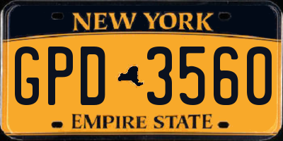 NY license plate GPD3560
