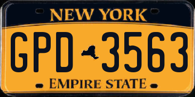 NY license plate GPD3563