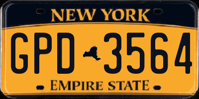 NY license plate GPD3564