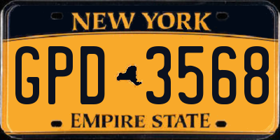NY license plate GPD3568