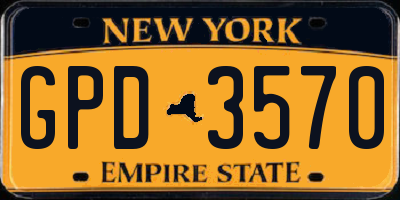 NY license plate GPD3570
