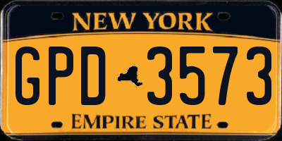 NY license plate GPD3573