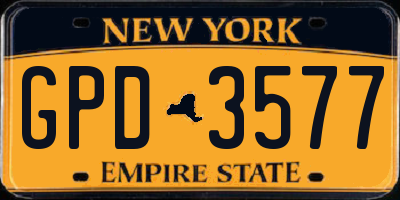 NY license plate GPD3577