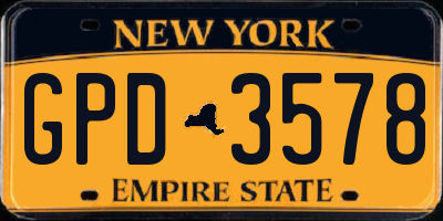 NY license plate GPD3578