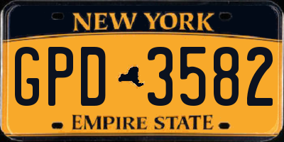 NY license plate GPD3582