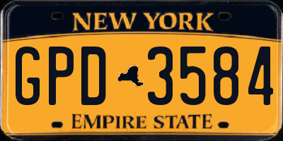 NY license plate GPD3584