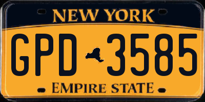 NY license plate GPD3585