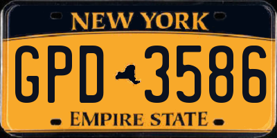 NY license plate GPD3586