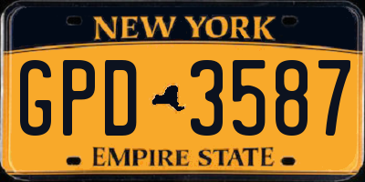 NY license plate GPD3587