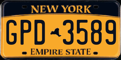 NY license plate GPD3589