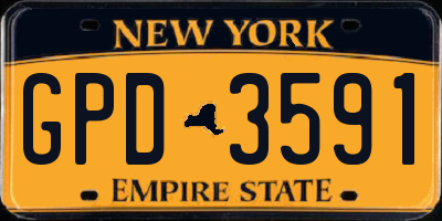NY license plate GPD3591