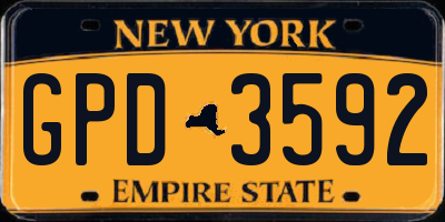 NY license plate GPD3592