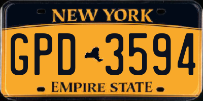 NY license plate GPD3594
