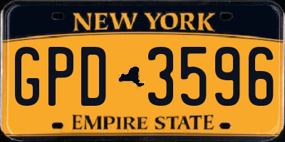 NY license plate GPD3596