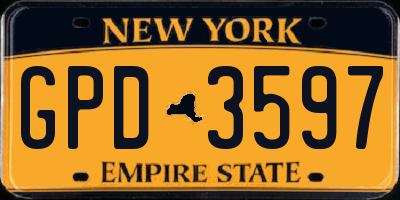 NY license plate GPD3597
