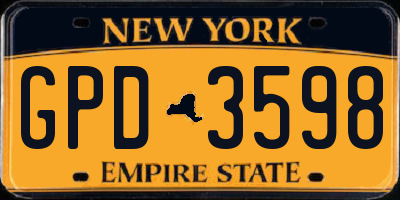 NY license plate GPD3598