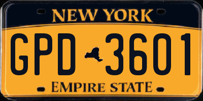 NY license plate GPD3601
