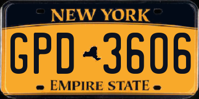 NY license plate GPD3606