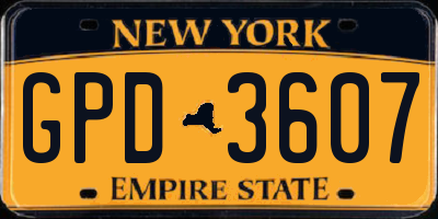 NY license plate GPD3607