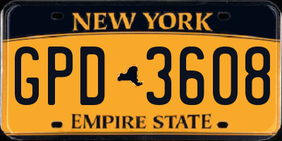 NY license plate GPD3608
