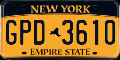 NY license plate GPD3610
