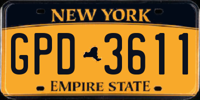 NY license plate GPD3611