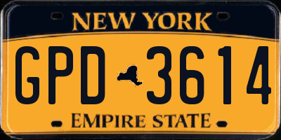NY license plate GPD3614