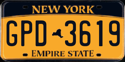 NY license plate GPD3619