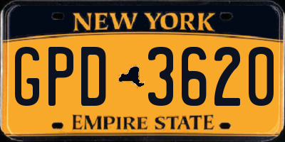 NY license plate GPD3620
