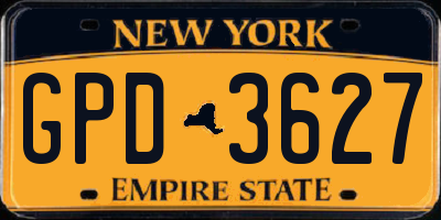 NY license plate GPD3627