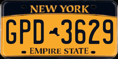 NY license plate GPD3629
