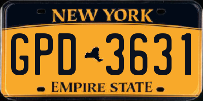 NY license plate GPD3631