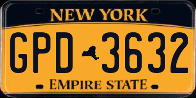 NY license plate GPD3632