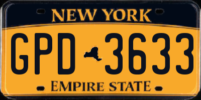 NY license plate GPD3633