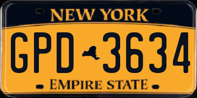 NY license plate GPD3634
