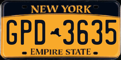 NY license plate GPD3635