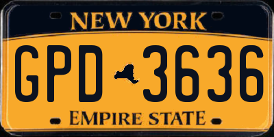 NY license plate GPD3636
