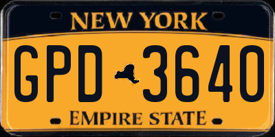 NY license plate GPD3640