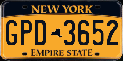 NY license plate GPD3652